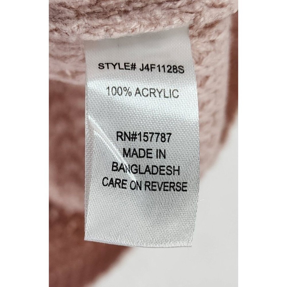 Full Circle Trends Sweater Womens XL Pink Cropped Preppy Cinched Waffle Knit Top - Picture 10 of 13